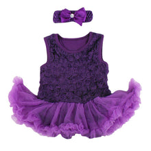0-9M Baby Girls Clothes Headband+Romper Outfits Tutus Rose Dress TIML66