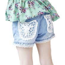 1-6Years Kids Children Girls Shorts Jeans Lace Pocket Demin Jeans TIML66