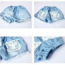1-6Years Kids Children Girls Shorts Jeans Lace Pocket Demin Jeans TIML66