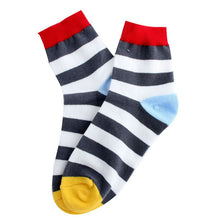 100 cotton warm men mixed color wide stripe ankle soft casual socks TIML66
