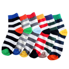 100 cotton warm men mixed color wide stripe ankle soft casual socks TIML66