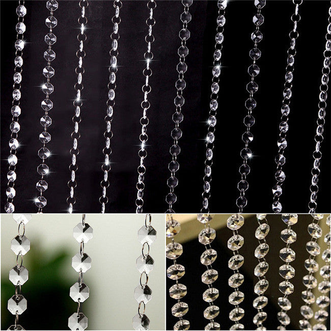10pcs 1m foot wedding diy decor acrylic crystal beads curtain strand garland TIML66