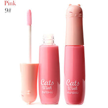 12 colors womens charm make up lip gloss cartoon cat lid liquid lip tint cosmetics TIML66