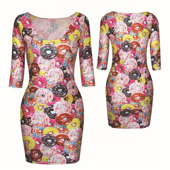 18 Colors Sexy Slim Dress Fit 3D Animal Print Space Galaxy Bodycon Mini DressesJFY66