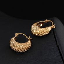 18K Platinum Plated Moon Stripe Hoop Loop Earrings Clasp Jewelry Gift Lady TIML66 TIML66