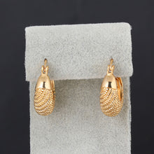 18K Platinum Plated Moon Stripe Hoop Loop Earrings Clasp Jewelry Gift Lady TIML66 TIML66