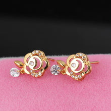 1paircrystal zircon earring 18k gold plated flower earring women earings stud earring jewelry TIML66