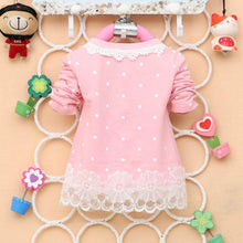 2-4Years Baby Kids Girls Polka Dots Children Outerwear Shirt Long Sleeve Lace Pearl Cardigan Dress Coat Clothing TIML66