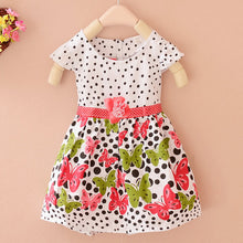 2-4Years Lovely Baby Girls Kids Princess Dress Polka Dots Butterfly One-piece Dresses TIML66