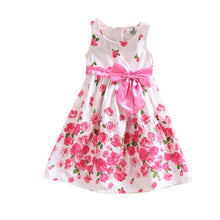 2-6 Years Kids Baby Girls Sleeveless Floral Bow Party Dress Sundress Children Princess Costume Dresses  TIML66