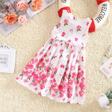 2-6 Years Kids Baby Girls Sleeveless Floral Bow Party Dress Sundress Children Princess Costume Dresses  TIML66