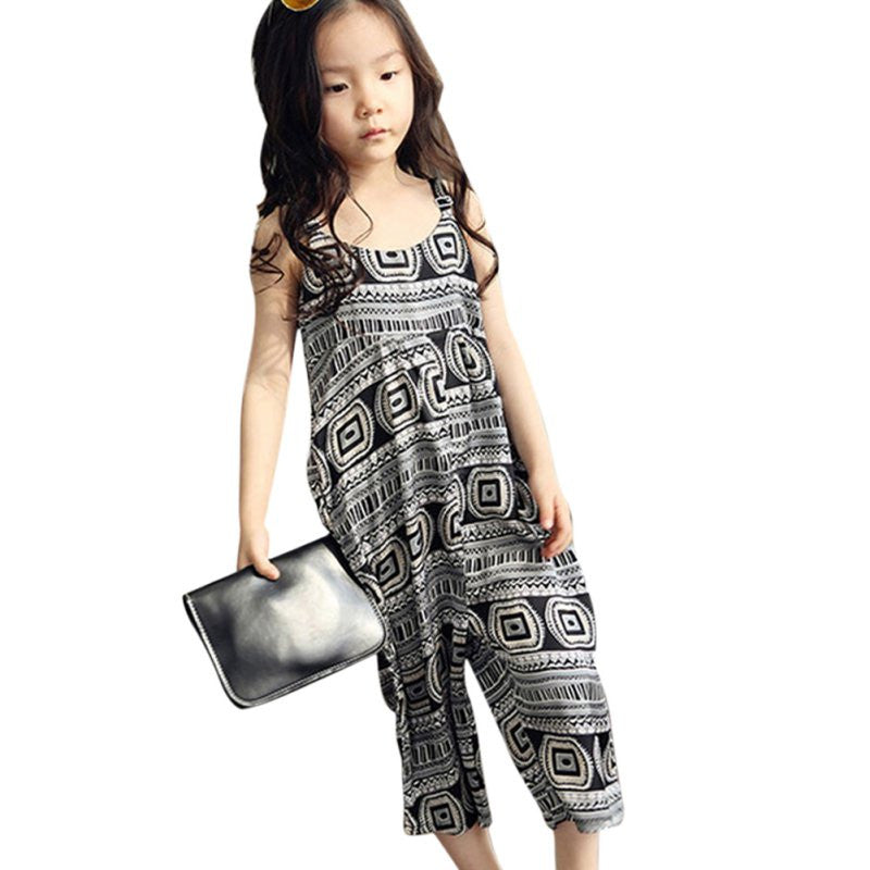 2-6Years Kids Baby Girls Jumpsuit Romper Ethnic Style Harem Pants New Clothes TIML66