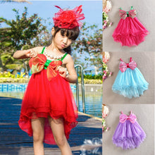 2-7Y Baby Girl Kids Big Bow Princess Dresses Suspender Tulle Holiday Party Tutu Dress TIML66