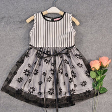 2-7Y Baby Girls Kids Puffed Dress Sleeveless Party Princess Dot Stripe Tutu Dresses TIML66