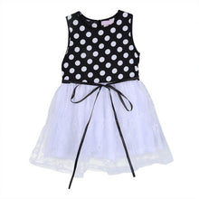 2-7Y Baby Girls Kids Puffed Dress Sleeveless Party Princess Dot Stripe Tutu Dresses TIML66