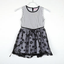 2-7Y Baby Girls Kids Puffed Dress Sleeveless Party Princess Dot Stripe Tutu Dresses TIML66