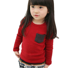 2-7Y Baby Kids Boys Girls Unisex Long Sleeve Clothes Crewneck Children T-shirts Pocket Decor Shirt Clothing PY1 TIML66