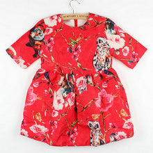2-8Y New Kids Children Girls Floral Owl Print Princess Dress One Piece Party Dresses  TIML66