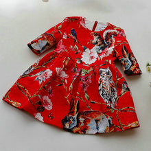 2-8Y New Kids Children Girls Floral Owl Print Princess Dress One Piece Party Dresses  TIML66