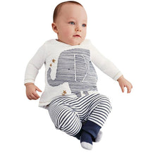 2 Pieces Toddler Kids Baby Boys Clothes Sets Cotton Long Sleeve Tops + Stripe Pants Trousers Outfit Children Clothing Set 0-4Y TIML66