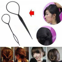 2* Plastic Topsy Tail Hair Styling Braider Ponytail Styling Bun Maker Clip Tool Black Curler  TIML66