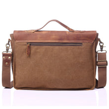 Men Canvas Crossbody Bag Leather Splice Shoulder Bag Multi-Pocket Cover Zipper Sacoche Homme Casual Messenger Bag TIML66 TIML66