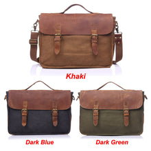 Men Canvas Crossbody Bag Leather Splice Shoulder Bag Multi-Pocket Cover Zipper Sacoche Homme Casual Messenger Bag TIML66 TIML66