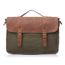 Men Canvas Crossbody Bag Leather Splice Shoulder Bag Multi-Pocket Cover Zipper Sacoche Homme Casual Messenger Bag TIML66 TIML66