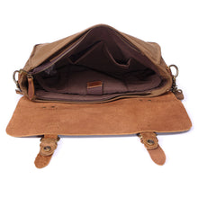 Men Canvas Crossbody Bag Leather Splice Shoulder Bag Multi-Pocket Cover Zipper Sacoche Homme Casual Messenger Bag TIML66 TIML66