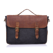 Men Canvas Crossbody Bag Leather Splice Shoulder Bag Multi-Pocket Cover Zipper Sacoche Homme Casual Messenger Bag TIML66 TIML66