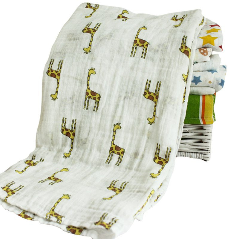 120x120cm Muslin Baby Cartoon Cute Swaddling Blanket born Infant Cotton Warm Swaddle Towel TIML66