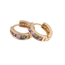 18K Real Gold Plated Cupid Love Heart Hollow Hoop Earrings Design Colorful White Earrings Women Jewelry TIML66 TIML66