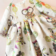 2 years infant baby girls dress half sleeve owl pattern high waist dresses TIML66