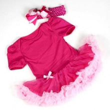 0~12 momth lovely baby girls ruffles tutu dress romper one piece outfit dresses clothes headband TIML66