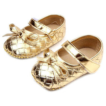 0-12Months PU Leather Bowknot Lattice Baby Girls Shoes Soft Sole Anti Slip Toddler First Walker Shoes TIML66