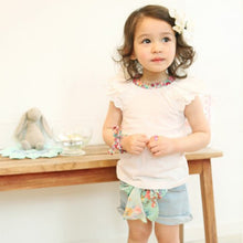 0-2Y Kids Baby Girls Clothing Floral Collar T-shirts Cute Short Sleeve Tops Blouses Shirts PY TIML66