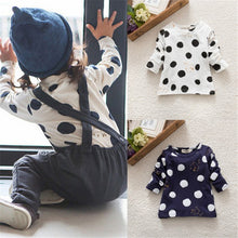 0-3Years Kids Baby Girls Boys Unisex Polka Dots Long Sleeve Blouse Tops T-Shirt Cotton Basic Tees Clothing PY1 TIML66