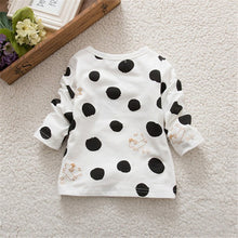 0 3years kids baby girls boys unisex polka dots long sleeve blouse tops t-shirts cotton basic tees clothing TIML66