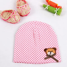 0-9M Lovely Infant Unisex Baby Boys Girls Bear Dots Pattern Cotton Cap Beanie Hats 9 Colors TIML66