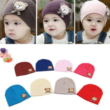 0-9M Lovely Infant Unisex Baby Boys Girls Bear Dots Pattern Cotton Cap Beanie Hats 9 Colors TIML66