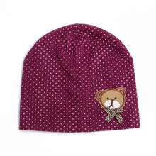 0-9M Lovely Infant Unisex Baby Boys Girls Bear Dots Pattern Cotton Cap Beanie Hats 9 Colors TIML66