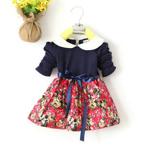 1-5Y Kids Baby Girls Princess Long Sleeve Pleat Floral Bow Mini Dress Party Tutu Dresses TIML66