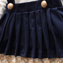 1~5 years kids girls suspendercotton dress long sleeve lace floral tops baby party dresses TIML66