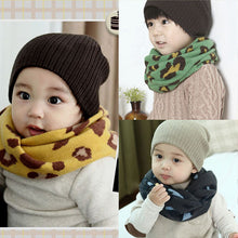 1-8Y Warm Girl Boy Baby Kids Scarf Neckerchief Leopard Printed ScarvesJFY66