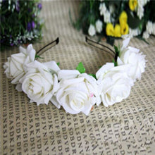 Rose Floral Flower Garland Crown Headband Hair Band Bridal Festival Clip HolidayJFY66
