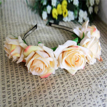 Rose Floral Flower Garland Crown Headband Hair Band Bridal Festival Clip HolidayJFY66