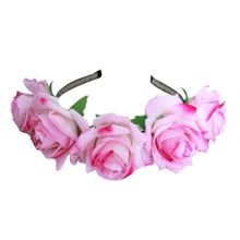 rose floral flower garland crown headband hair band bridal festival clip holiday TIML66