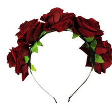 rose floral flower garland crown headband hair band bridal festival clip holiday TIML66