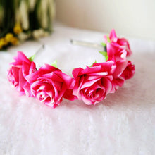 Rose Floral Flower Garland Crown Headband Hair Band Bridal Festival Clip HolidayJFY66