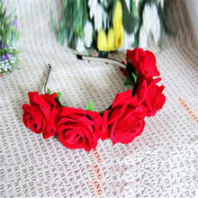 rose floral flower garland crown headband hair band bridal festival clip holiday TIML66